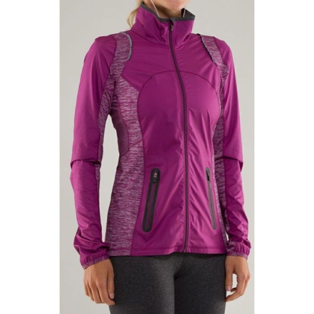 Lululemon Run NADA Featherweight Hybrid berry pink TRACK JACKET SZ 6